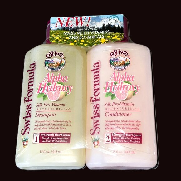 RARE St. Ives Swiss Formula Shampoo & Conditoner Alpha Hydoxy Vintage 1980s New - Picture 10 of 10